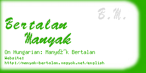 bertalan manyak business card